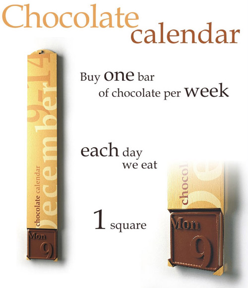 edible,calendar,chacolate,巧克力,日历